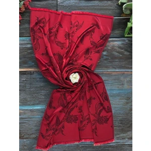 Kırmızı Lalezar Desen Kadın Şal