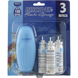 Fresh Koku Makinesi Mavi + Yedek Oda Kokusu Sprey 3 Adet 15 ml - Wave