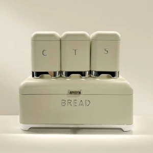 Home Galvaniz Metal Saklama Kutusu Seti - Krem