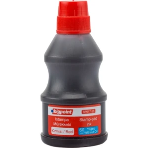 Istampa Mürekkebi, Kaşe ve Istampa , Kalıcı Mürekkep, Kırmızı, 60 ml