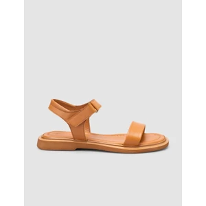 %100 Hakiki Deri Taba Kadın Sandalet