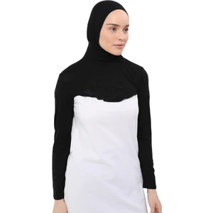 Boyunluklu Boneli Uzun Kolluk - Siyah