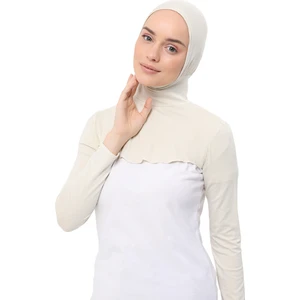 Boyunluklu Boneli Uzun Kolluk - Krem