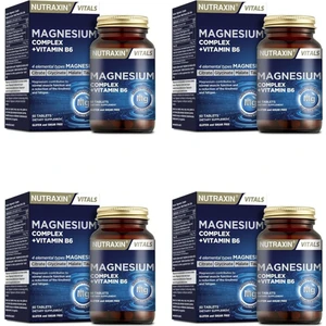 Magnesium Complex Vitamin B6 60 Tablet Takviye Edici Gıda 4 Adet (Kupa Bardak Hediyeli)