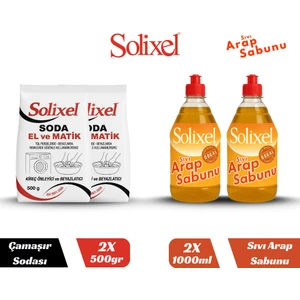 Kıvamlı Arap Sabunu 2 Adet 1 L Soda Matik Kireç Önleyici & Beyazlatıcı 2 Adet 500 gr