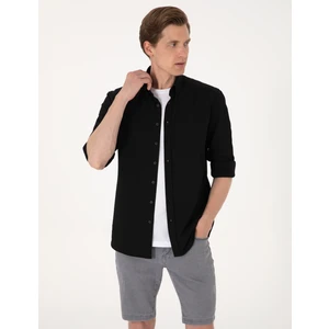 Pierre Cardin Erkek Siyah Slim Fit Uzun Kollu Gömlek 50307162-VR046