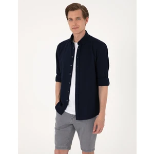 Pierre Cardin Erkek Lacivert Slim Fit Uzun Kollu Gömlek 50307162-VR033