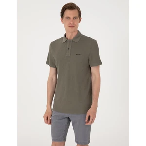 Pierre Cardin Erkek Haki Slim Fit Örme Dokulu Polo Yaka Tişört 50309946-VR027