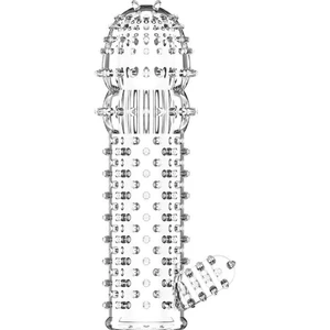 Lolita Shop Tırtıklı Klitoris Uyarıcılı Esnek Silikon Prezervatif Tekrar Kullanılabilen Dildo Penis Kılıfı
