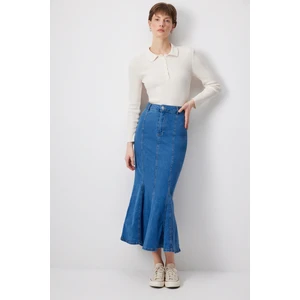 Denim Balık Etek