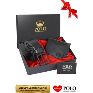 Orijinal Erkek Özel Hediye Kutulu 2'li Set Babalar Günü Hediyesi Hediyelik Deri Kemer Cüzdan Seti