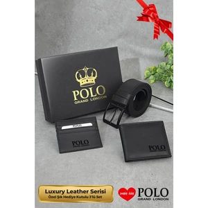 Orijinal Erkek 3'lü Özel Hediye Kutulu Babalar Günü Hediyesi Hediyelik Kemer Cüzdan ve Kartlık Seti