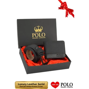 Orijinal Erkek Özel Hediye Kutulu 2'li Set Babalar Günü Hediyesi Damat Şık Deri Kemer Cüzdan Seti