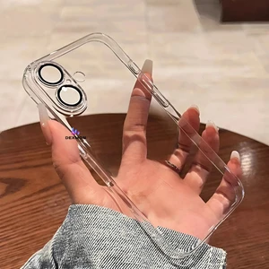 iPhone 16 Plus Kılıf Sararmaz Sert Şeffaf Lens ve Hoparlör Toz Korumalı Ultra Ince