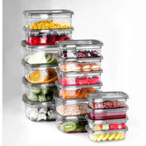 16'lı Sızdırmaz Saklama Kabı Seti - Düzenleyici Organizer Erzak Kabı 4X(225-430-750-1220)ML Antrasit