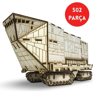 502 Parça Ahşap Star Wars Kum Aracı Maketi - 3D Star Wars Sandcrawler Maket