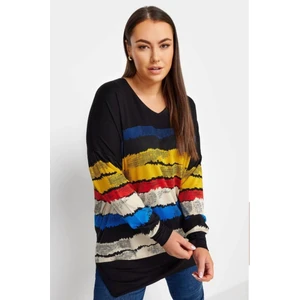 Büyük Beden Dokuma Viskon Renkli Penye Sweat