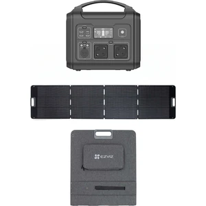 Ezvız PS600 Taşınabilir Güç İstasyonu + 200W Katlanabilir Solar Çanta Panel ikisi Bir Arada