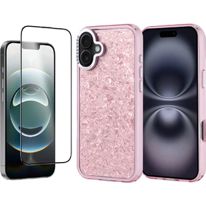Apple iPhone 16 Plus Kılıf Taşlı Tasarımlı Zore Kapi Kapak + Temperli Cam Ekran Koruyucu