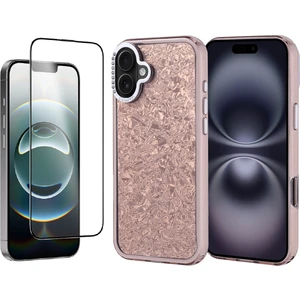 Apple iPhone 16 Plus Kılıf Taşlı Tasarımlı Zore Kapi Kapak + Temperli Cam Ekran Koruyucu