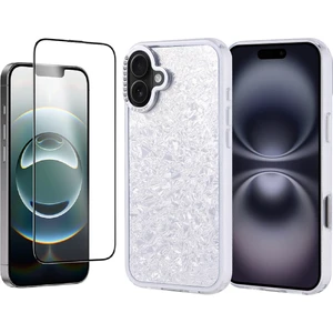 Apple iPhone 16 Plus Kılıf Taşlı Tasarımlı Zore Kapi Kapak + Temperli Cam Ekran Koruyucu