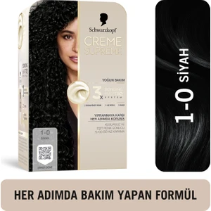 Creme Supreme Yoğun Bakım Full Kit 1-0 Siyah Saç Boyası