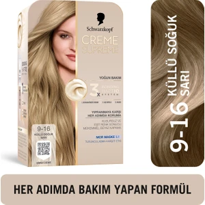 Creme Supreme Yoğun Bakım Full Kit 9-16 Küllü Soğuk Sarı Saç Boyası