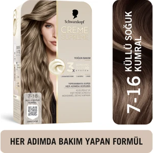 Creme Supreme Yoğun Bakım Full Kit 7-16 Küllü Soğuk Kumral Saç Boyası