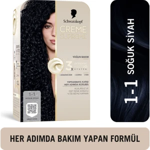 Creme Supreme Yoğun Bakım Full Kit  1-1 Soğuk Siyah Saç Boyası