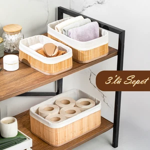 2084 Dikdörtgen 3lü Pinterest Sepet Bambu Sepet Seti Dekoratif Banyo Mutfak Düzenleyici Organizeri