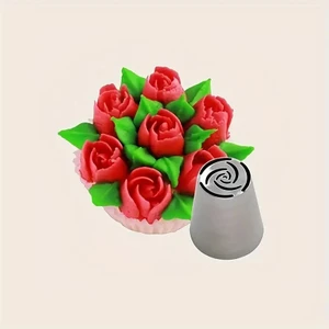 Paslanmaz Çelik Krema Sıkma Torbası Ucu Büyük Rus Duyu, 1 Adet+4 Adet Sıkma Torbası