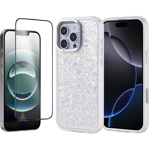 Apple iPhone 15 Pro Max Kılıf Taşlı Tasarımlı Zore Kapi Kapak + Temperli Cam Ekran Koruyucu