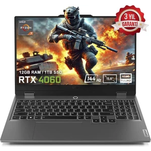 LOQ 15ARP9 83JC00FKTR AMD Ryzen 7-7435HS 12GB DDR5 1TB SSD RTX4060 8GB 15.6 inç 144Hz Full HD FreeDos Gaming Laptop