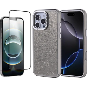 Apple iPhone 15 Pro Kılıf Taşlı Tasarımlı Zore Kapi Kapak + Temperli Cam Ekran Koruyucu