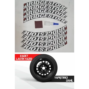 AS Tuning Bridgestone Motosiklet ve Otomobil Araç 3D Oto Lastik Yazısı Sticker Arma 8 Adet