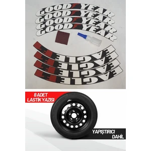 AS Tuning Good Year Eagle F1 Motosiklet ve Otomobil Araç 3D Oto Lastik Yazısı Sticker Arma 8 Adet