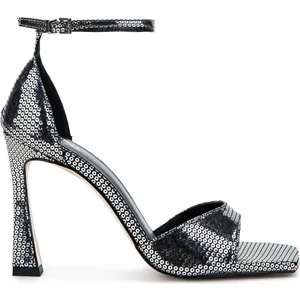 Tamer Tanca Kadın Vegan Metalik Topuklu Ayakkabı 1065 1009 Bn Ayk Y25 Antrasıt Bsk