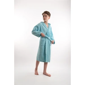 Pamuklu Kapüşonlu Genç  Garson Boy Unisex Cepli Bukle Kadife Bornoz