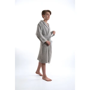 Pamuklu Kapüşonlu Genç  Garson Boy Unisex Cepli Bukle Kadife Bornoz