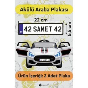 Akülü Araba Plakası | Kişiye Özel Akülü Araba Plakası | Akülü Araba Özel Plaka | Aksesuar (2 Adet)