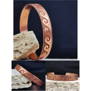 Saf Bakır Bileklik Kişiye Özel Motifli Desenli Bakır Bilezik Bileklik Unisex