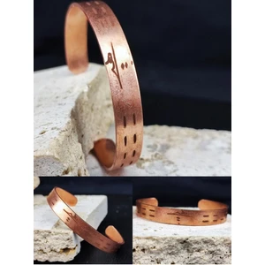 Saf Bakır Bileklik Kişiye Özel Motifli Desenli Bakır Bilezik Bileklik Unisex