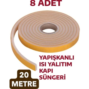 8 Adet Yapışkanlı Kapı Bandı Isı Yalıtım Süngeri(2,5 mt x 8)