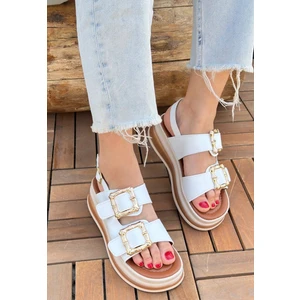 Stan Beyaz Cilt Sandalet