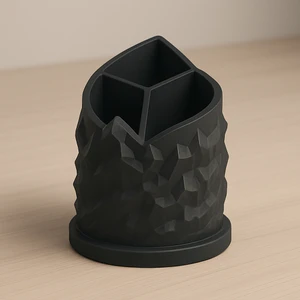 Spiral Dağ Temalı 3 Bölmeli Kalemlik | 3D Baskı Tasarım | Dayanıklı Pla Hammadde | Çap: 11 cm Yükseklik: 13 cm | Kalem Kutusu