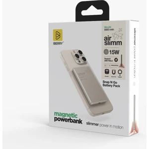 Iberry WİM25 5000 Mah Rose Wıreless Air Slim Powerbank