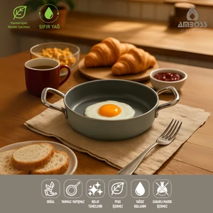 Sera Nova Yanmaz Yapışmaz Seramik Sahan 22 cm – Gri