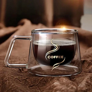 Borosilikat Cam Çift Çidarlı Çay & Kahve Kupası 180 ml Vitracup 1 Adet