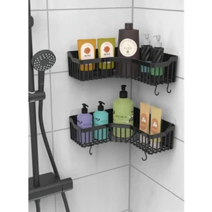 Duş Banyo Mutfak Köşesi Düzenleyici Organizer 1 Adet Siyah
