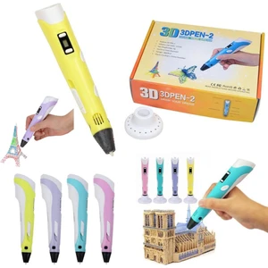 3D Pen Üç Boyutlu Kalem 5 Metre 2 Adet Filement ve Adaptor ile Birlikte (10 Metre)